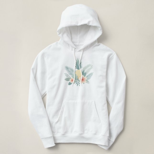 Floral Pineapple & Hawaiian Hoodie (Design Front)