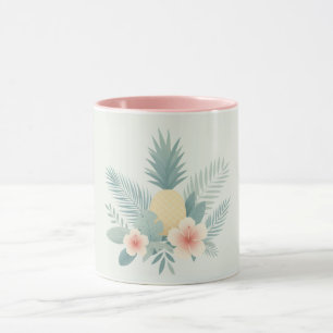 Floral Pineapple & Hawaiian Mug