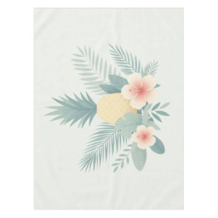Floral Pineapple & Hawaiian Tablecloth