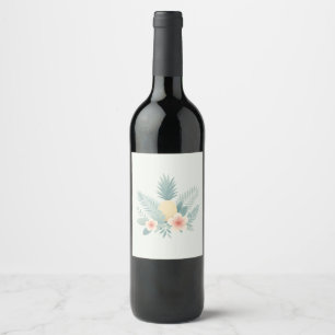 Floral Pineapple & Hawaiian Wine Label