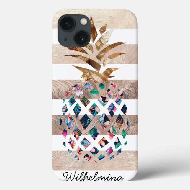Floral Pineapple Monogram design Case-Mate iPhone Case (Back)