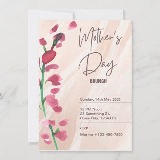 Floral Pink and White Mother's Day Invitation