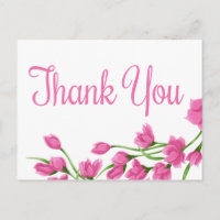 Floral Pink And White Thank You Fuchsia Flowers