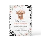 Floral Pink Black Highland Cow Holy Cow Birthday