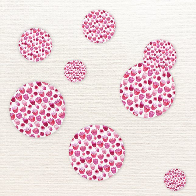 Floral Pink Blossom Watercolor Confetti (Magenta hot pink watercolor blossom modern table confetti)