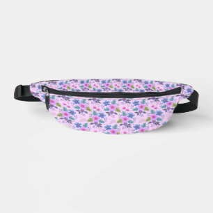 Floral Pink Blue Violet Flowers Pattern-36841 Bum Bags