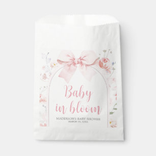 Floral Pink Bow Baby in Bloom Baby Shower Favour Bags