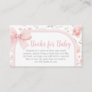 Floral Pink Bow Baby in Bloom Books for Baby Enclosure Card