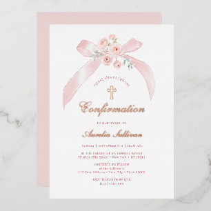 Floral Pink Bow Confirmation