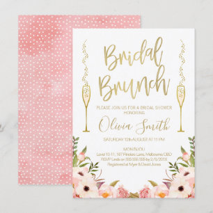 Floral Pink Bridal Brunch Bridal Shower Invitation