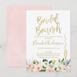 Floral Pink Bridal Brunch Bridal Shower Invitation