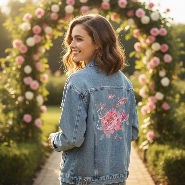 Floral Pink Bride Denim Jacket (Creator Uploaded)
