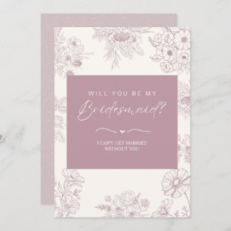 Floral Pink Bridesmaid Proposal Card