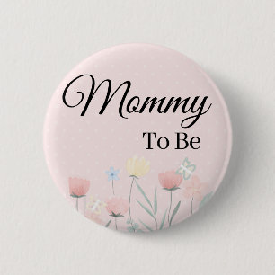 Floral Pink Butterfly Mummy To Be Pin