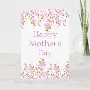 Floral Pink Cherry Blossom Custom Card