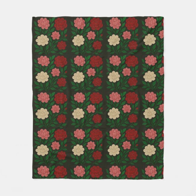 Floral Pink Colorful Blanket  (Front)