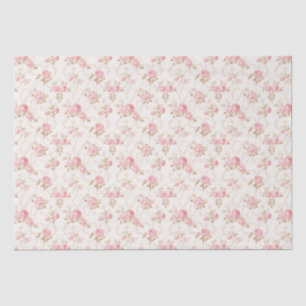 Floral Pink Cottage Roses Pattern  Tissue Paper