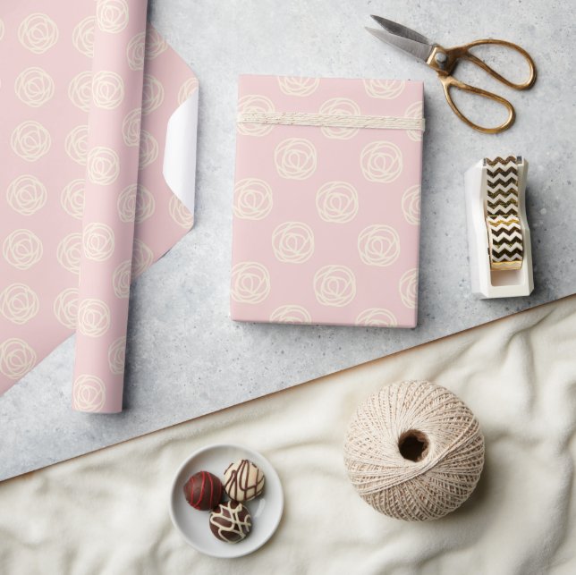 Floral Pink & Cream Wrapping Paper (Crafts)