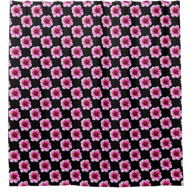 Floral Pink Dahlia Photo Shower Curtain (Front)