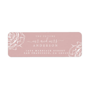 Floral Pink Future Mr Mrs Wedding Return Address