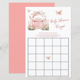 Floral Pink Garden Baby Shower Bingo