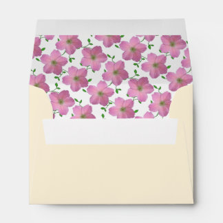 Floral Pink Garden Flowers Custom Address Envelope