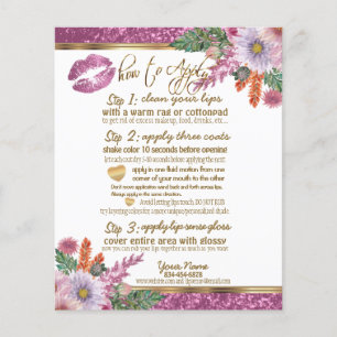 Floral Pink Glitter Lip Instructions 2 Flyer
