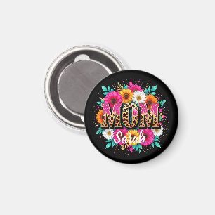 floral pink glitter mom  magnet