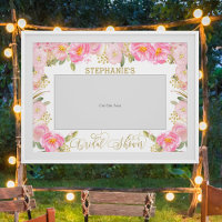 Floral Pink Gold Bridal Shower Photo Prop