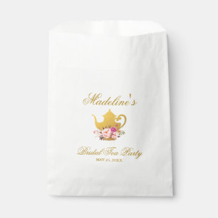 Floral Pink Gold Bridal Shower Tea Party Favour Bags
