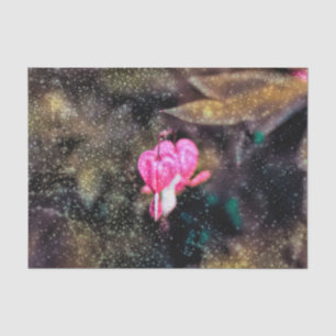 Floral Pink Gold Glitter Texture Bleeding Hearts Tissue Paper