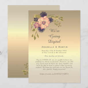 Floral Pink Gold Online Wedding Invitation
