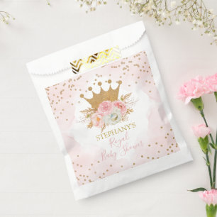 Floral Pink & Gold Princess Bolsa de papel Favour Bags