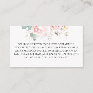 Floral Pink Group Gift Enclosure Card
