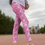 Floral Pink Heart Pattern  Leggings<br><div class="desc">Floral Pink Heart Pattern Leggings</div>