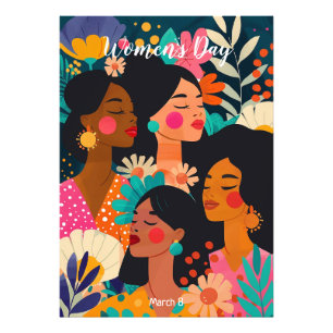 Floral Pink International Women's Day Photo Print