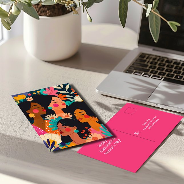 Floral Pink International Women's Day Postcard (Creator Uploaded)