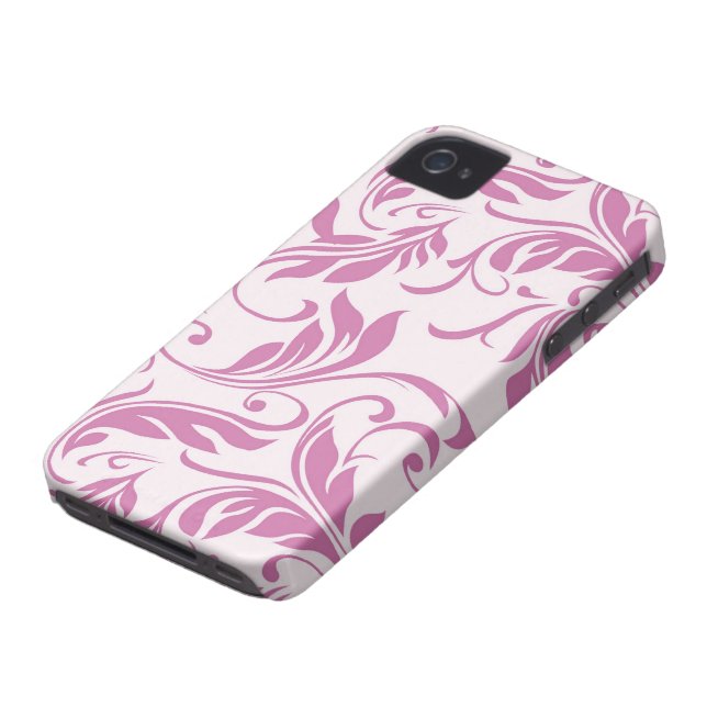 Floral Pink iPhone 4/4S Case-Mate Barely There Case-Mate iPhone Case (Bottom)