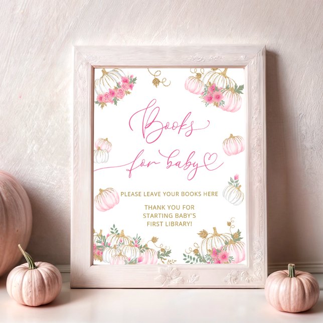 Floral Pink Little Pumpkin Books for Baby Poster (Creator Uploaded)