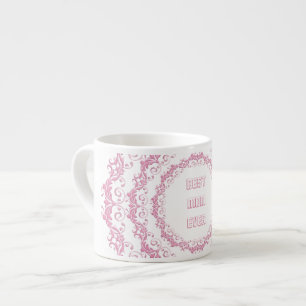 Floral pink mandala. Name. Espresso Cup