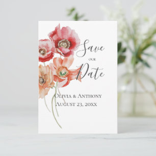 Floral Pink Modern Wedding Save the Date