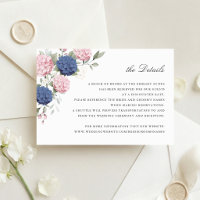 Floral Pink & Navy Blue Hydrangea Wedding Details