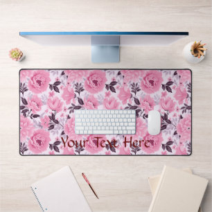 Floral Pink Palette Pattern Desk Mat