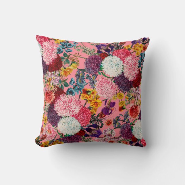 Floral Pink Pattern Cushion (Front)