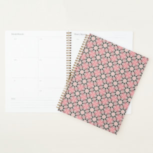 Floral pink pattern planner