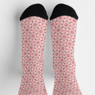 floral pink pattern socks