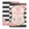 Floral Pink Peonies 70th Birthday Party Invitation