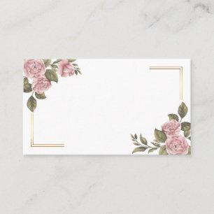 Floral Pink Peony Flower Summer Wedding Party Place Card