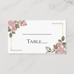 Floral Pink Peony Flower Summer Wedding Party Place Card