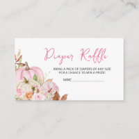 Floral Pink Pumpkin Baby Shower Diaper Raffle